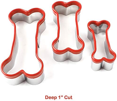 COOKIEQUE3-Piece Dog Bone Cookie Cutters Set