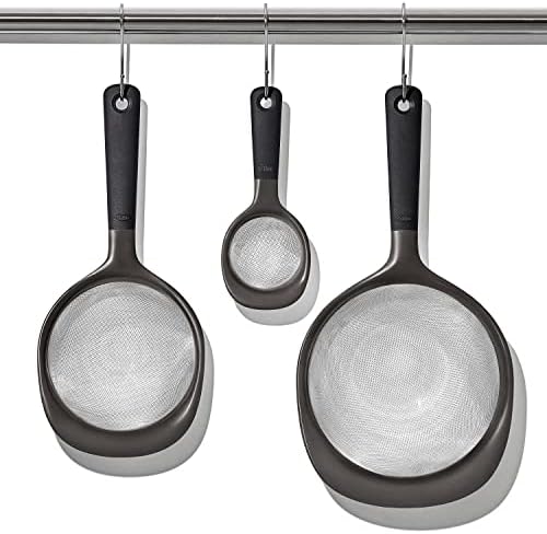 Oxo Good Grips 3-Piece Strainer Set Black