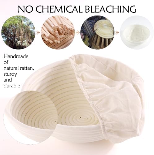 Banneton Round Sourdough Bread Proofing Basket with Liner