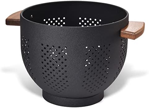 BeFareStrong Metal Colander with Wooden Handle and Stable Base