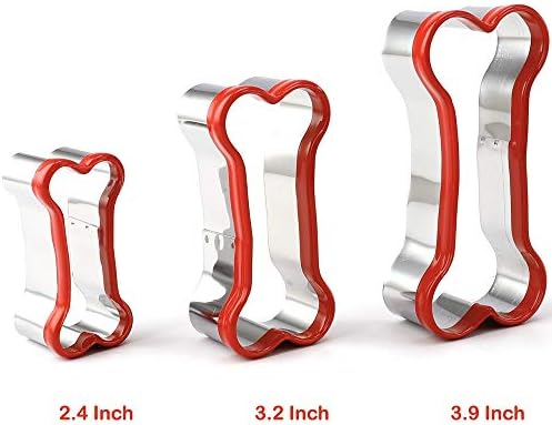 COOKIEQUE3-Piece Dog Bone Cookie Cutters Set