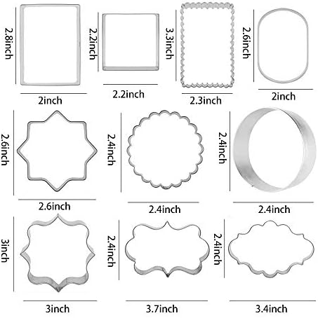 10 Piece Plaque Frame Cookie Cutter Set