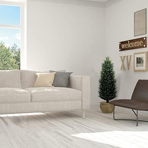 Natural-Looking cedar Topiaries 4-Foot Set with 6 Pots