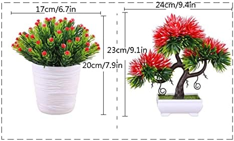 GRCQLWT Realistic Flock Potted Green Plant