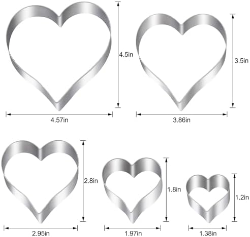 5-Piece Heart Cookie Cutter Set