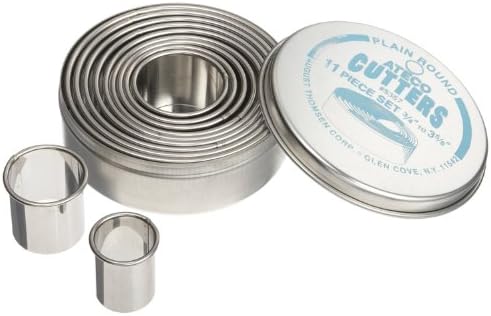 Ateco 11-Piece Round Cutters Set with Plain Edges
