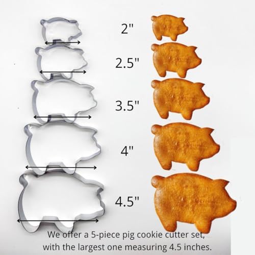 Concha Cutter Mexican Bread Mold - 5pc Pig Cookie Cutters