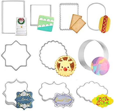 10 Piece Plaque Frame Cookie Cutter Set