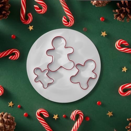 Gingerbread Man Cookie Cutters 3PCS Stainless Steel Christmas Baking Tools