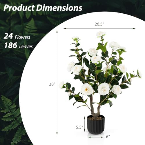 Goplus Camellia Tree 2-Pack Synthetic Artificial Tree