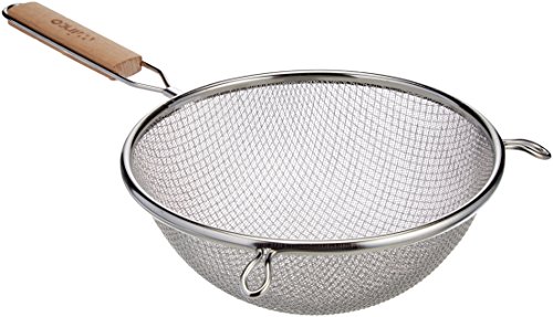 Winco MS3A-8D Strainer stainless steel 8-inch double mesh tan