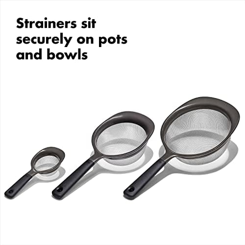 Oxo Good Grips 3-Piece Strainer Set Black