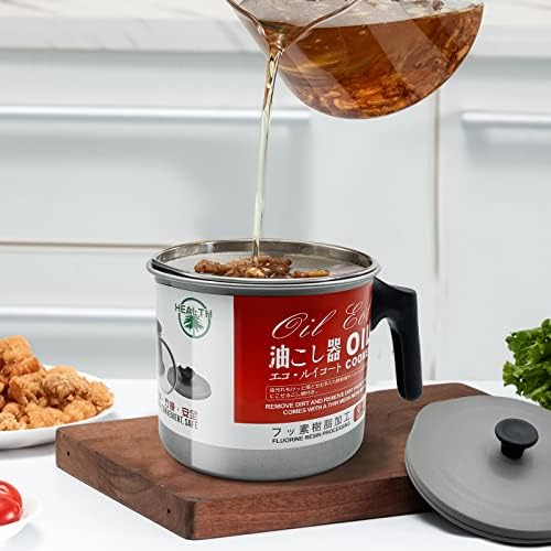 Precision Bacon Grease Container with Fine Strainer for Kitchen Storage