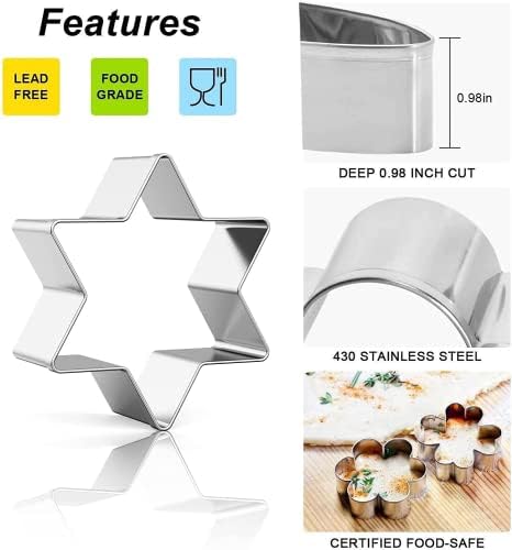 12-Piece Heart Star and Flower Cookie Cutters