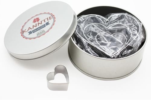 Artisanal Stainless Steel Heart Cookie Cutter Set - 3 Piece Set