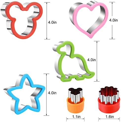 Dinosaur Heart Star Mouse Sandwich Cookie Cutters Set