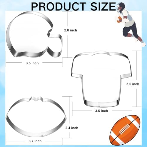 Glowing 3-Piece Football Cookie Cutter Set