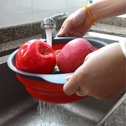 Perfect Collapsible silicone Colander Set space-saving Kitchen Essential for Diners