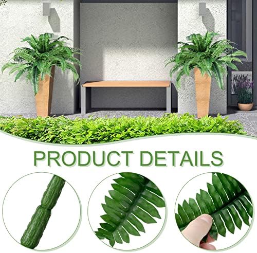Jutom Artificial Fern Bush Outdoor Decor