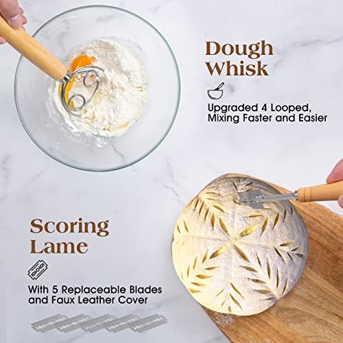 AngadonaBountiful Sourdough Proofing Basket Set with Donation Tools for Crispy Tasty Bread