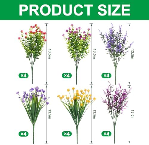 Breathtaking Realistic artificial flowers UV-Resistant Faux Plants Set Outdoor