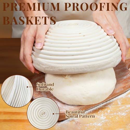 IKOCO Sourdough Starter Kit - Banneton Bread Proofing Basket - Perfect for Beginners Experts