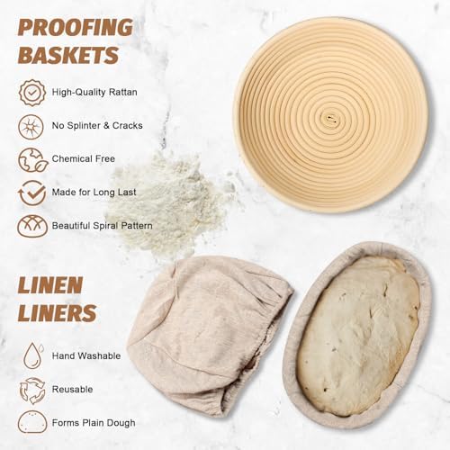Sourdough Proofing Basket Set Perfect for Baking
