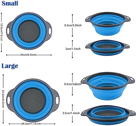 Collapsible Colander Set Perfect for Kitchen Use