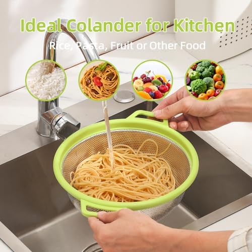 3 Qt Stainless Steel Colander with Micro porous Handle Kitchen Tool