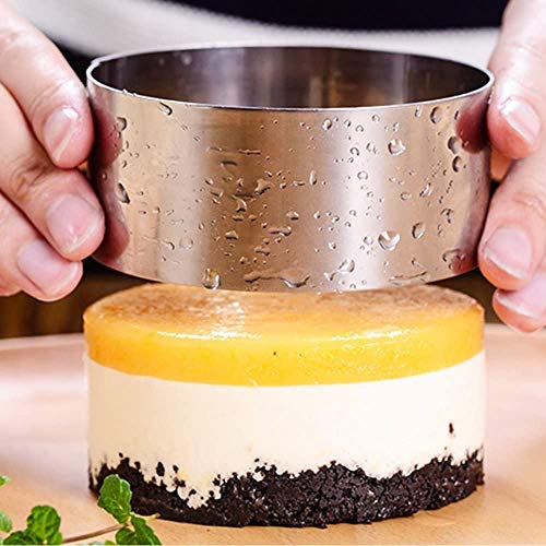 HULISEN Round Cake Ring Mold with Pusher Lifter