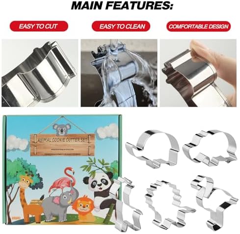 Fun Animal Cookie Cutters for Kids Safari Animals Set