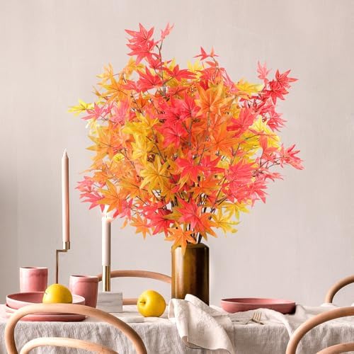 3Pcs Fall Artificial Maple Leaves Branches for Home