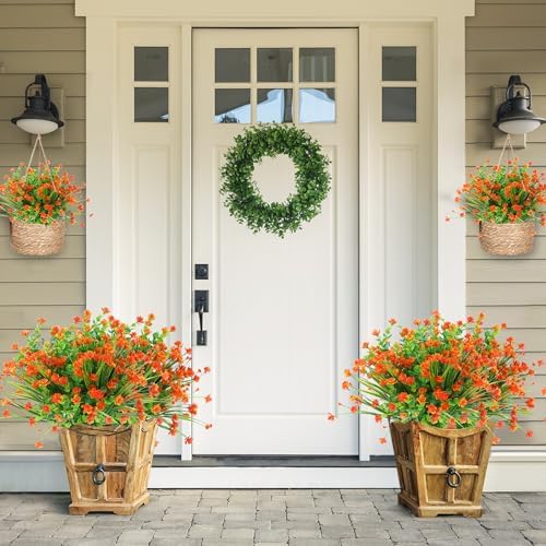 Sggvecsy Outdoor Boxwood Shrubs Faux Greenery 12-Pack UV-Resistant