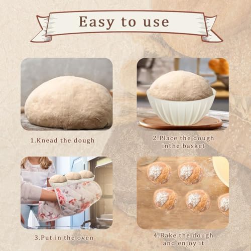 Sprinkle of Mesh silicone Sourdough Bread Proofing Baskets - 10-Piece Set