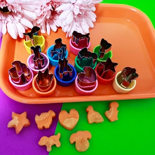 Mini Vegetable Cutter Set for Kids 12 Shapes Baking Fun Visual Appealing
