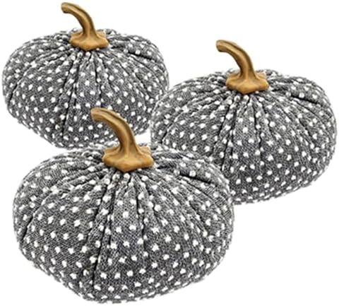 Festive Gray Pumpkins Set of 3 for Fall Decor
