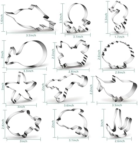 Kids 12pc Ocean Animal Cookie Cutters