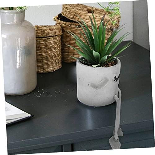 STOBAZACute Expression Potted Fake Succulent Decor for Home Office