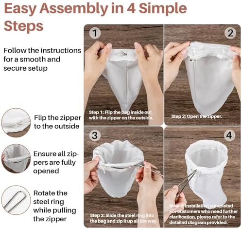 3-Piece Stainless Steel Strainer Bag Set for Soy Milk More