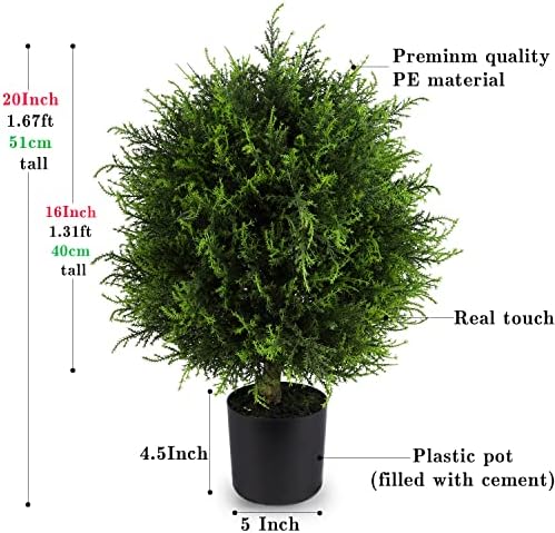 Artificial Topiary Cedar Ball Tree for Home Garden