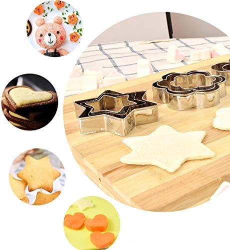 GORGEOUS HEART AND STAR COOKIE CUTTERS SET FOR VALENTINES DAY BISCUIT CUTTING KEEPSAKES