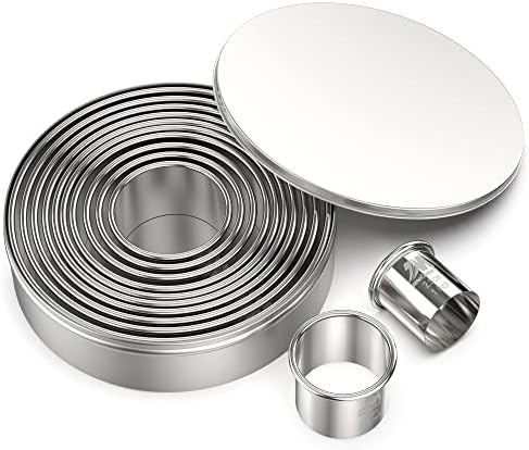 12-Piece Stainless Steel Cookie Cutter Set with Engraved Diameters