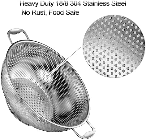 Premium 6-Qt 188 Stainless Steel Colander