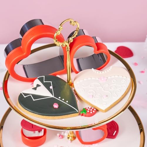 5-Piece Heart Cookie Cutter Set 1 to 4 Sizes