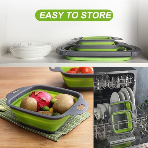 3 Set Collapsible Silicone Kitchen Strainer 3 Sizes