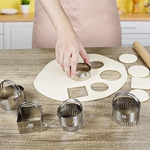 12-Piece Stainless Steel Cookie Cutter Set with Engraved Diameters