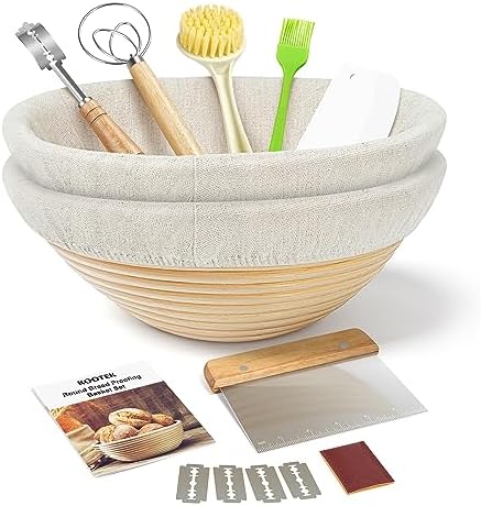 Sourdough Bakers Best S 2x9 Round Banneton Proofing Basket Set