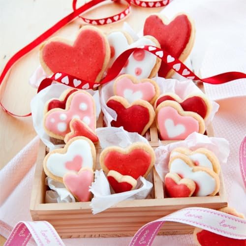 Heart Cookie Cutter Set - Love Luck Valentines Day Small Heart Shape Cookie Cutters
