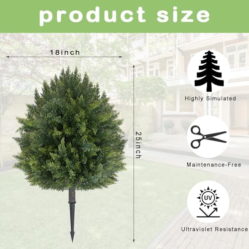 Vibrant 2-Pack Artificial Cypress Topiaries