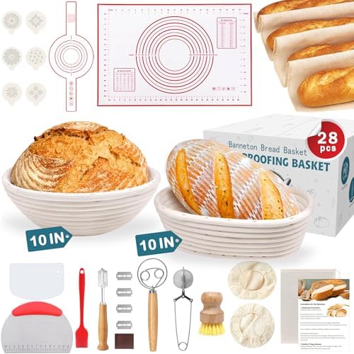Sourdough Baking Set with Rattan Proofing Baskets